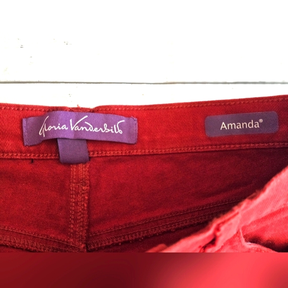 Gloria Vanderbilt Wine Red Fall Holiday Amanda Denim Jeans Stretchy Size 6 - Picture 12 of 13
